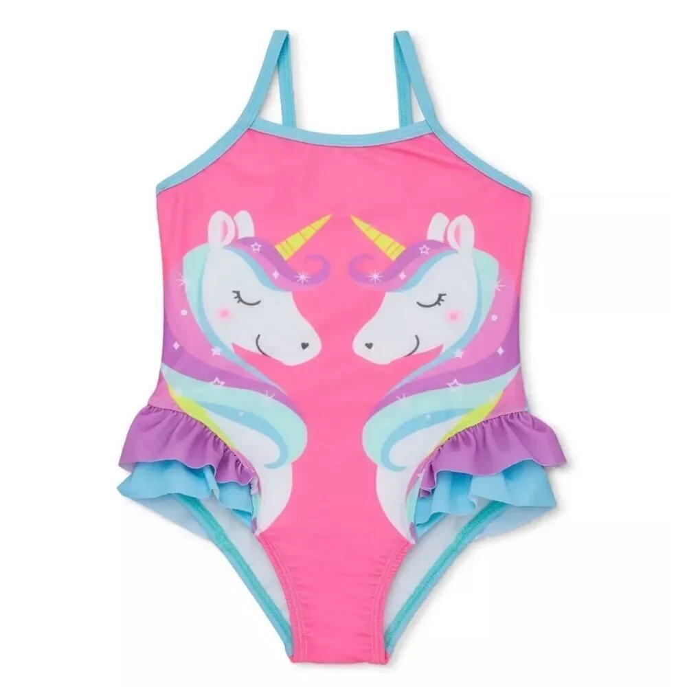 Toddler Girls Wonder Nation Unicorn Swimsuit Bathing Suit  - Sz 2T